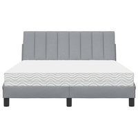 vidaXL Letto con Materasso Grigio Chiaro 140x190cm Tessuto