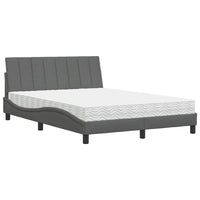 vidaXL Letto con Materasso Grigio Scuro 140x190 cm Tessuto