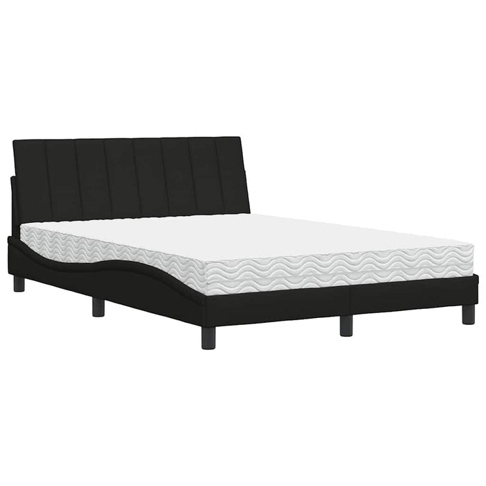 vidaXL Letto con Materasso Nero 140x190 cm in Tessuto