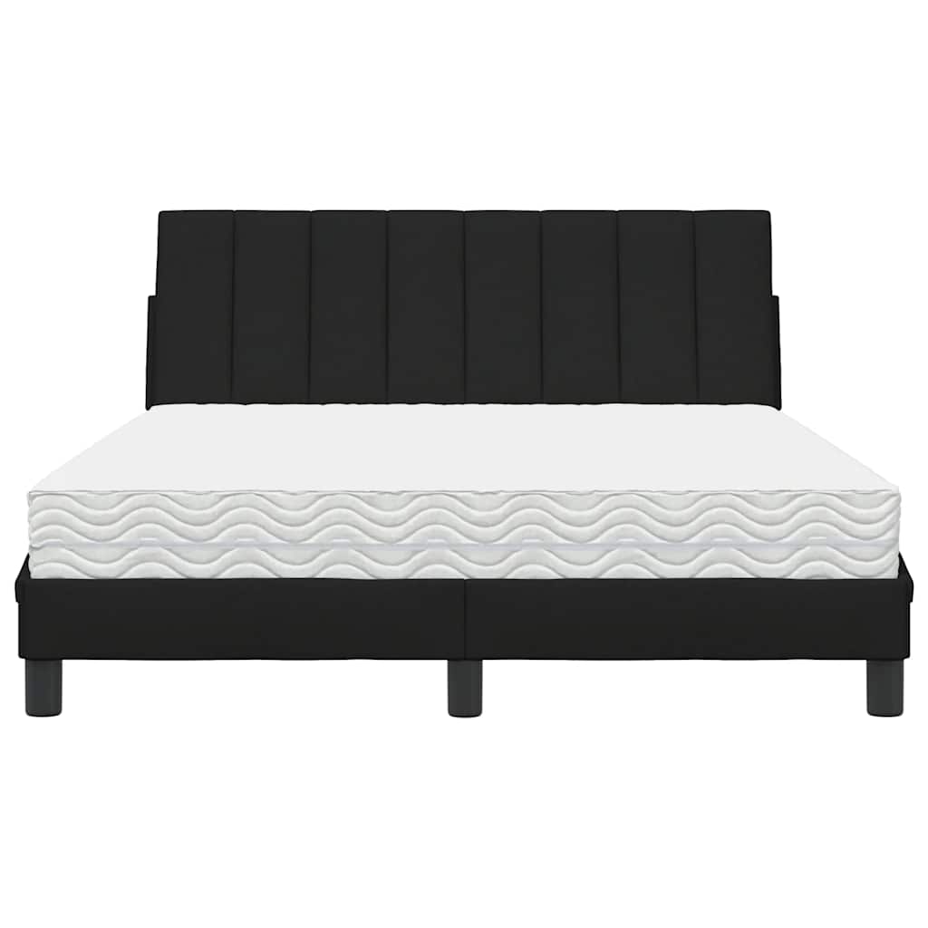 vidaXL Letto con Materasso Nero 140x190 cm in Tessuto