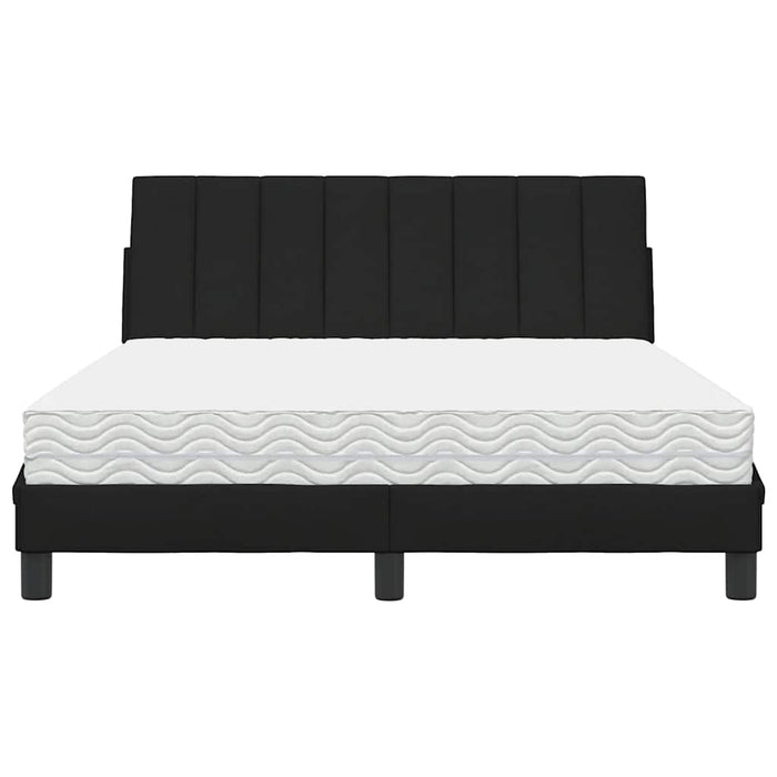 vidaXL Letto con Materasso Nero 140x190 cm in Tessuto