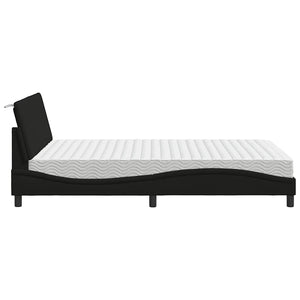 vidaXL Letto con Materasso Nero 140x190 cm in Tessuto