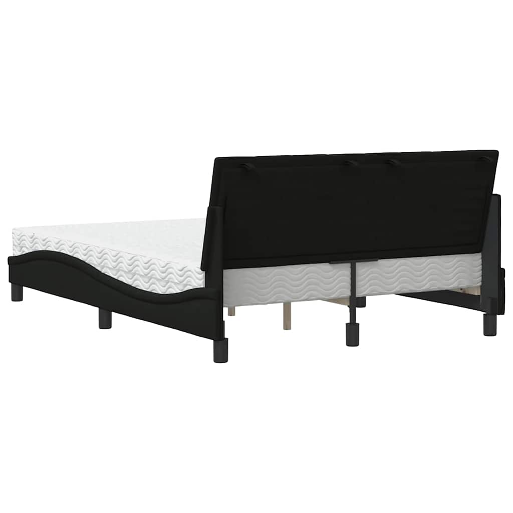 vidaXL Letto con Materasso Nero 140x190 cm in Tessuto