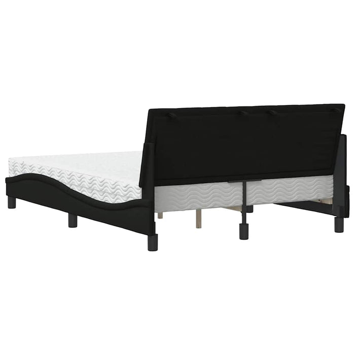 vidaXL Letto con Materasso Nero 140x190 cm in Tessuto
