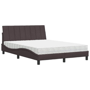 vidaXL Letto con Materasso Marrone Scuro 140x190cm Tessuto