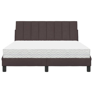 vidaXL Letto con Materasso Marrone Scuro 140x190cm Tessuto