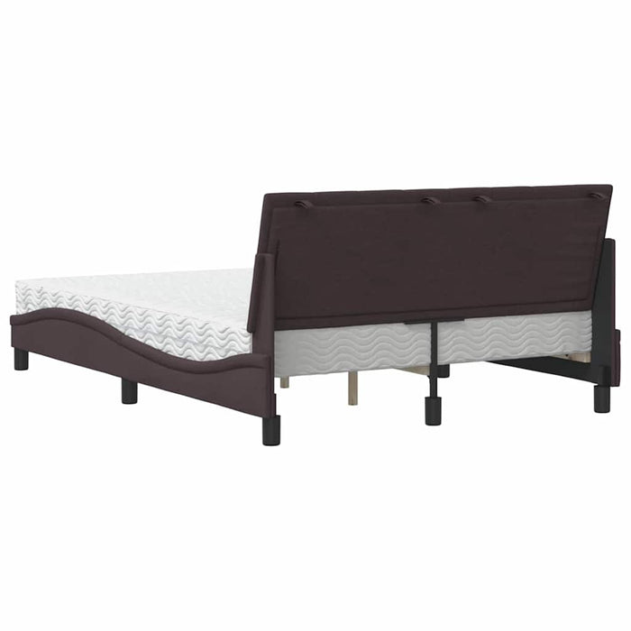 vidaXL Letto con Materasso Marrone Scuro 140x190cm Tessuto