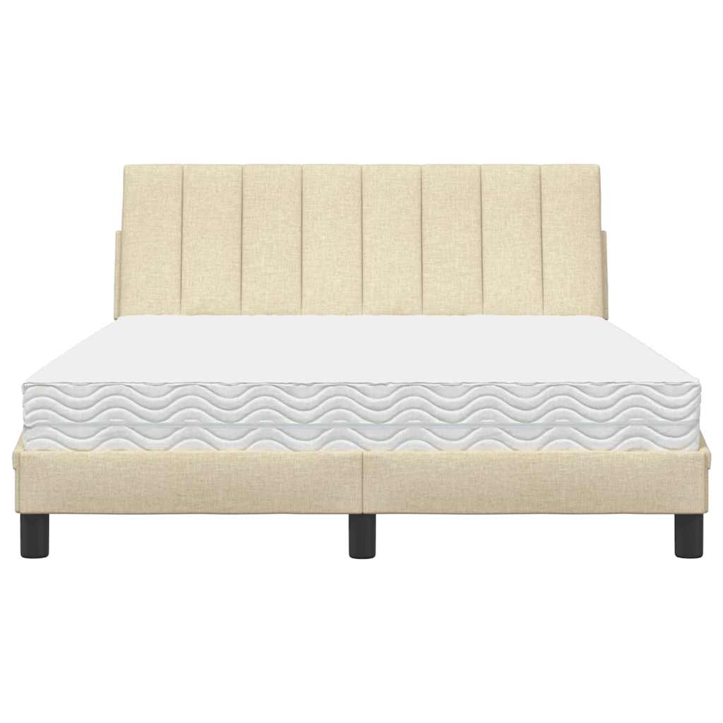 vidaXL Letto con Materasso Crema 140x19 cm in Tessuto