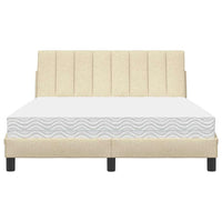 vidaXL Letto con Materasso Crema 140x19 cm in Tessuto