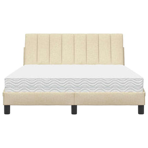 vidaXL Letto con Materasso Crema 140x19 cm in Tessuto