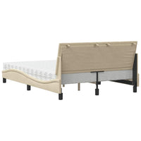 vidaXL Letto con Materasso Crema 140x19 cm in Tessuto