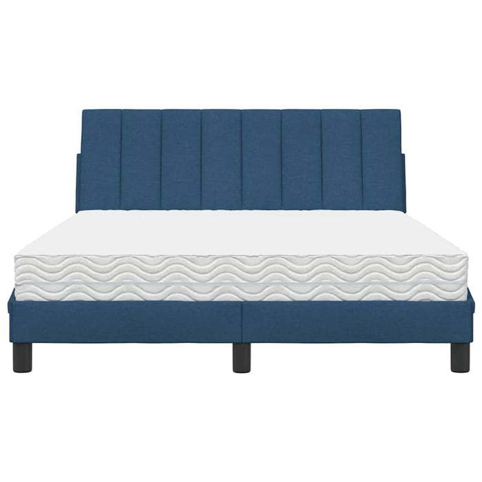 vidaXL Letto con Materasso Blu 140x190 cm in Tessuto