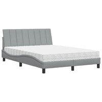 vidaXL Letto con Materasso Grigio Chiaro 140x200cm Tessuto