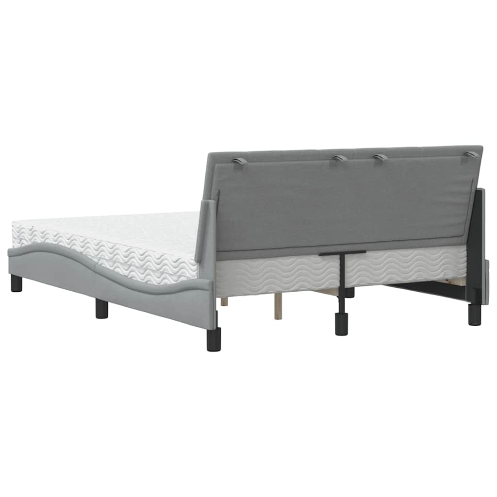 vidaXL Letto con Materasso Grigio Chiaro 140x200cm Tessuto