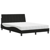 vidaXL Letto con Materasso Nero 140x200 cm in Tessuto