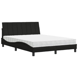 vidaXL Letto con Materasso Nero 140x200 cm in Tessuto