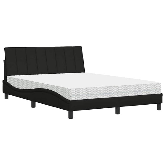 vidaXL Letto con Materasso Nero 140x200 cm in Tessuto