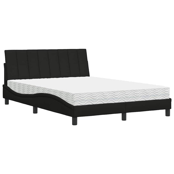vidaXL Letto con Materasso Nero 140x200 cm in Tessuto