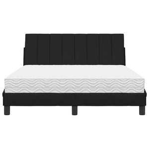 vidaXL Letto con Materasso Nero 140x200 cm in Tessuto