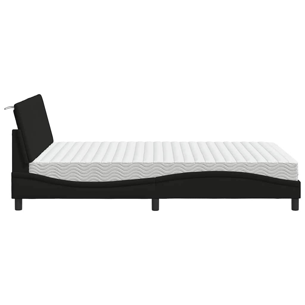 vidaXL Letto con Materasso Nero 140x200 cm in Tessuto