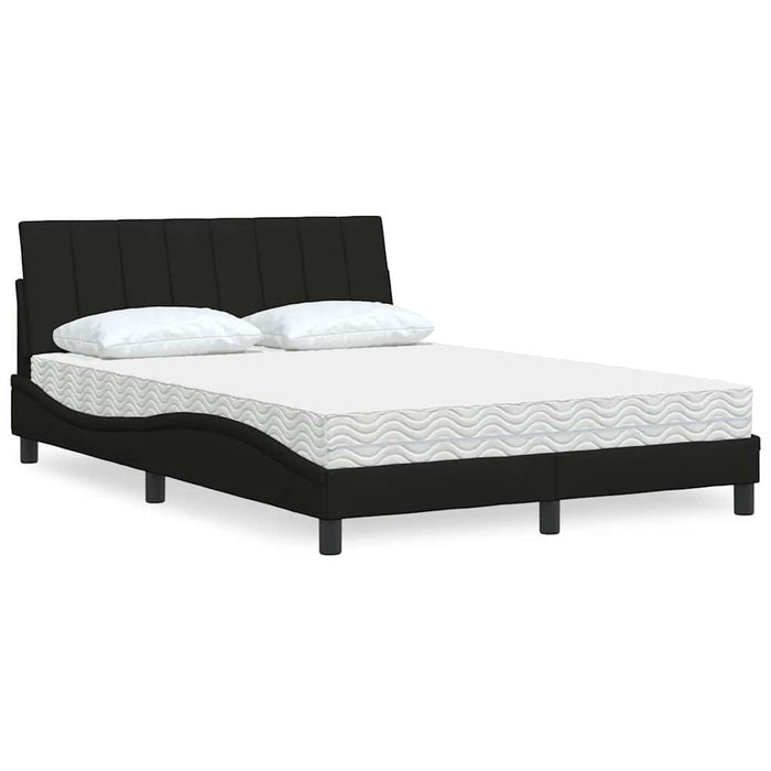vidaXL Letto con Materasso Nero 140x200 cm in Tessuto