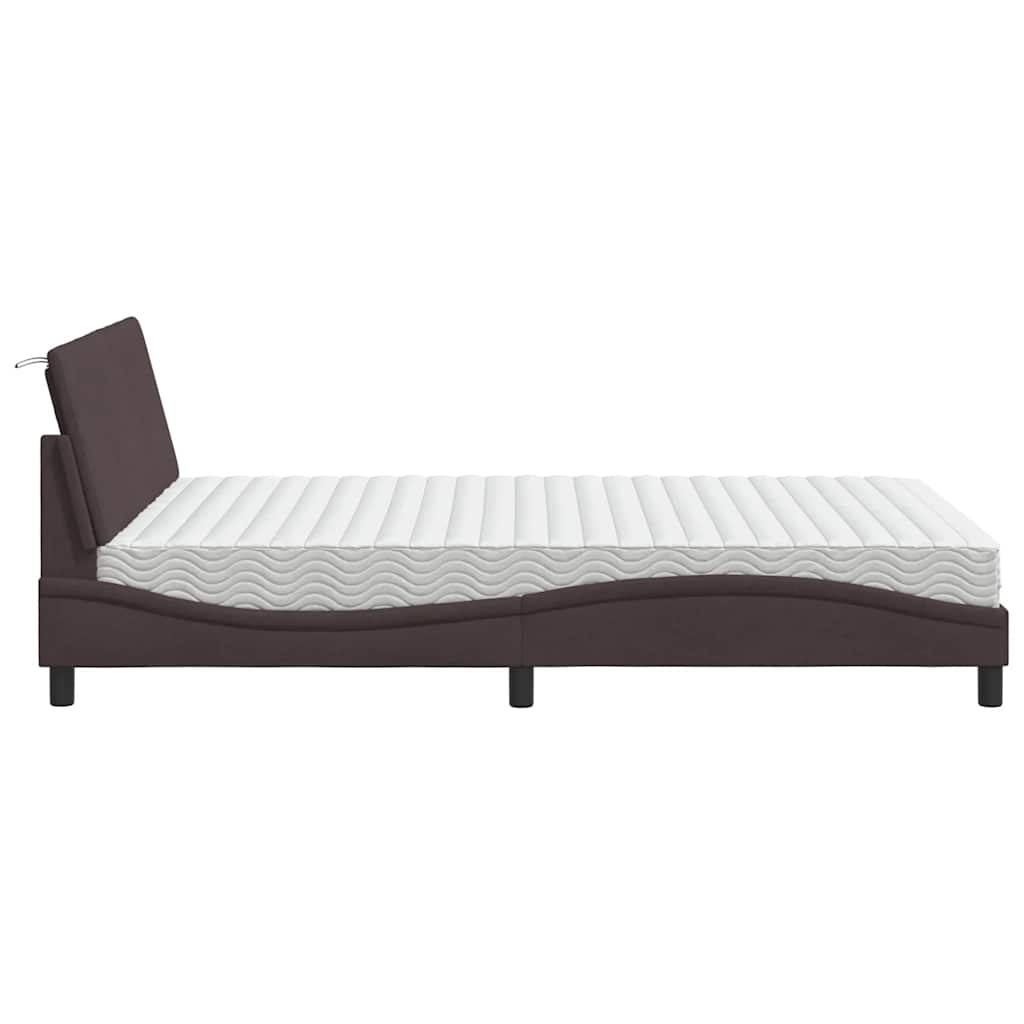 vidaXL Letto con Materasso Marrone Scuro 140x200cm Tessuto