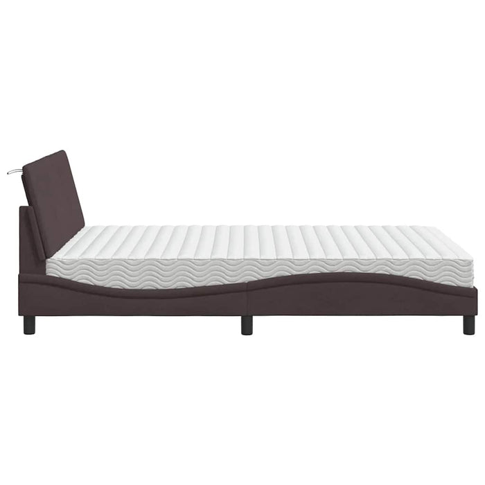 vidaXL Letto con Materasso Marrone Scuro 140x200cm Tessuto