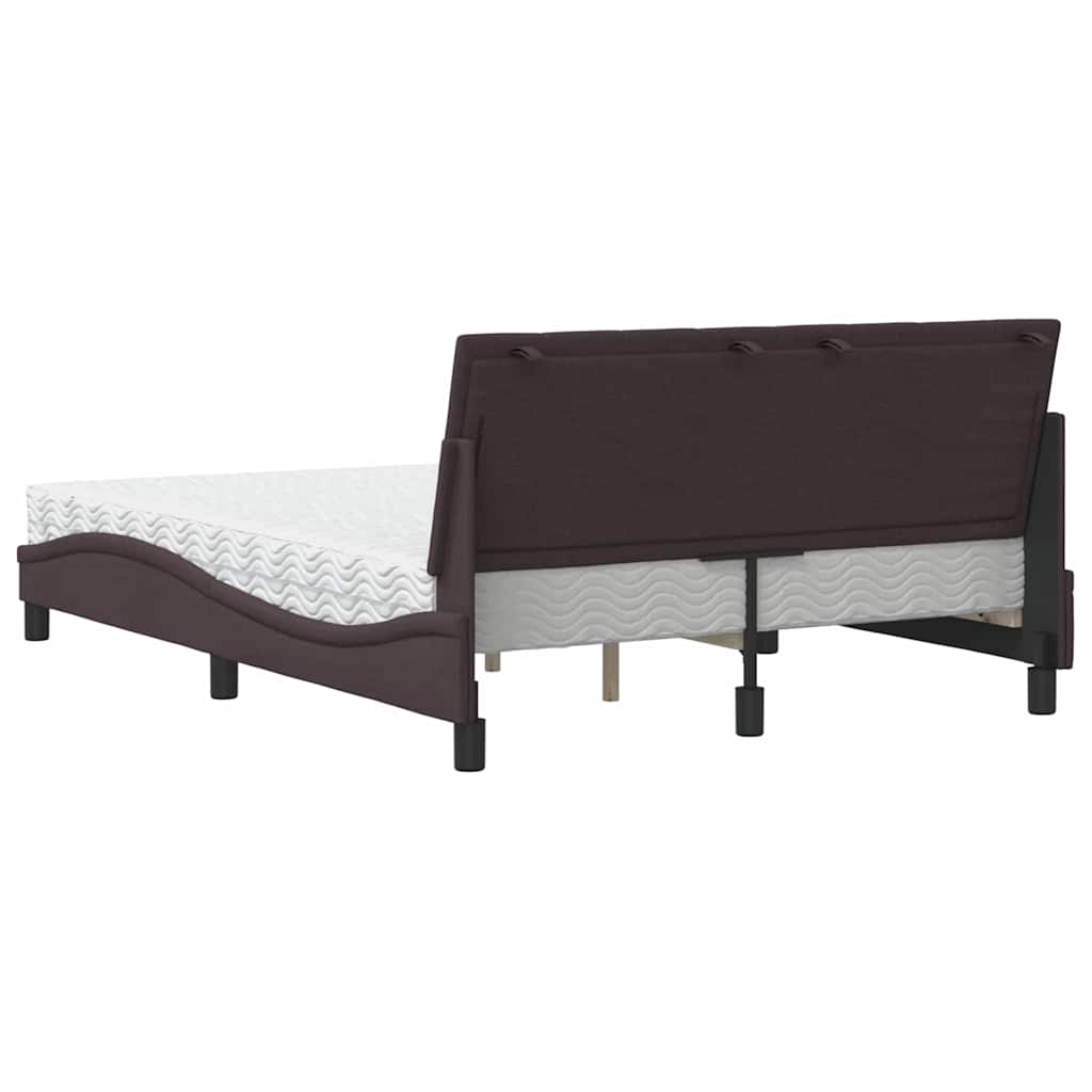 vidaXL Letto con Materasso Marrone Scuro 140x200cm Tessuto
