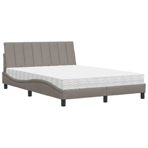 vidaXL Letto con Materasso Tortora 140x200 cm in Tessuto
