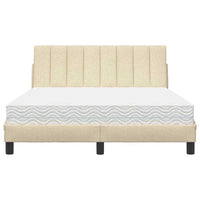 vidaXL Letto con Materasso Crema 140x200 cm in Tessuto