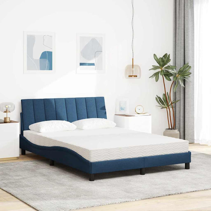 vidaXL Letto con Materasso Blu 140x200 cm in Tessuto