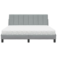 vidaXL Letto con Materasso Grigio Chiaro160x200 cm Tessuto