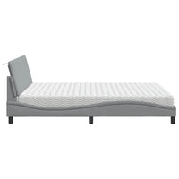 vidaXL Letto con Materasso Grigio Chiaro160x200 cm Tessuto