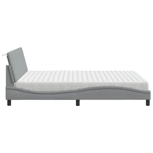 vidaXL Letto con Materasso Grigio Chiaro160x200 cm Tessuto