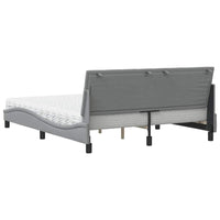 vidaXL Letto con Materasso Grigio Chiaro160x200 cm Tessuto
