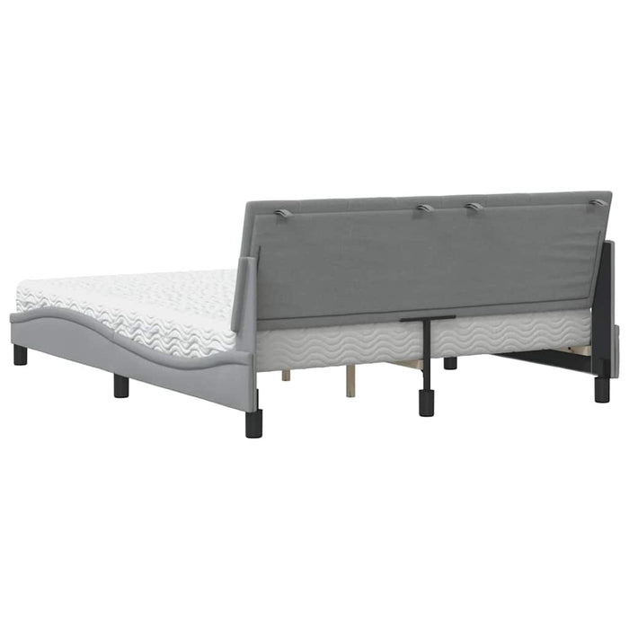 vidaXL Letto con Materasso Grigio Chiaro160x200 cm Tessuto