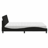 vidaXL Letto con Materasso Nero 160x200 cm in Tessuto