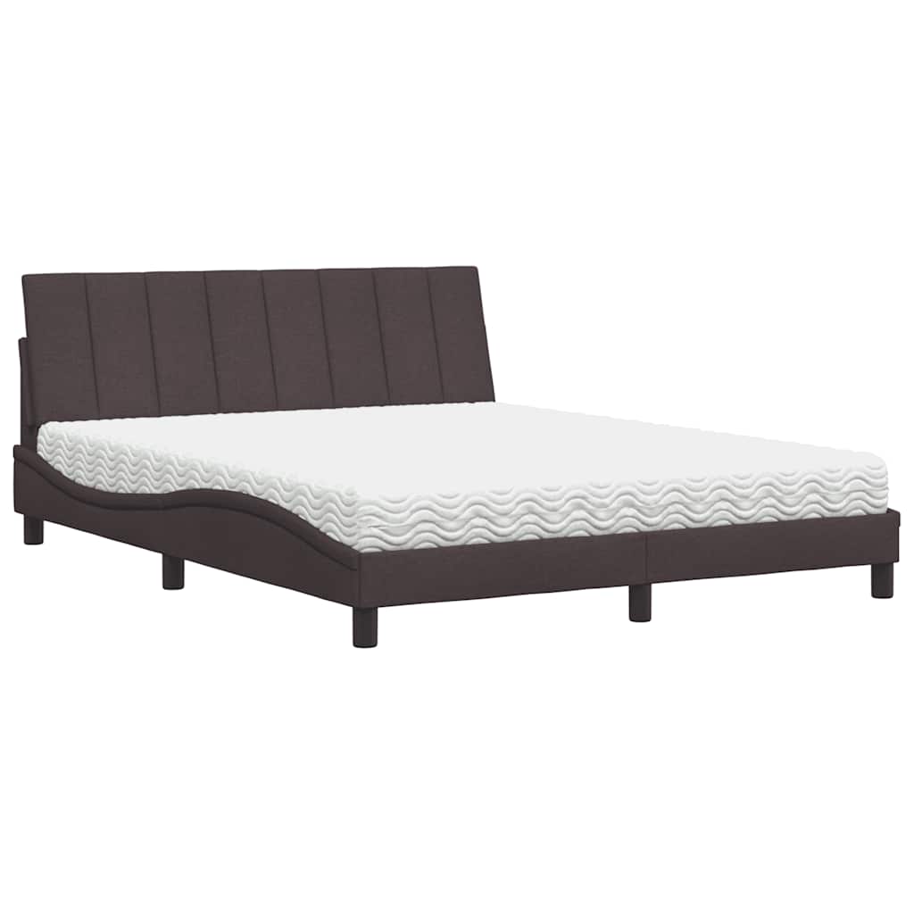 vidaXL Letto con Materasso Marrone Scuro 160x200cm Tessuto
