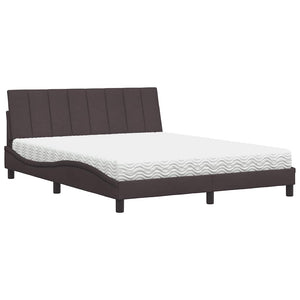 vidaXL Letto con Materasso Marrone Scuro 160x200cm Tessuto