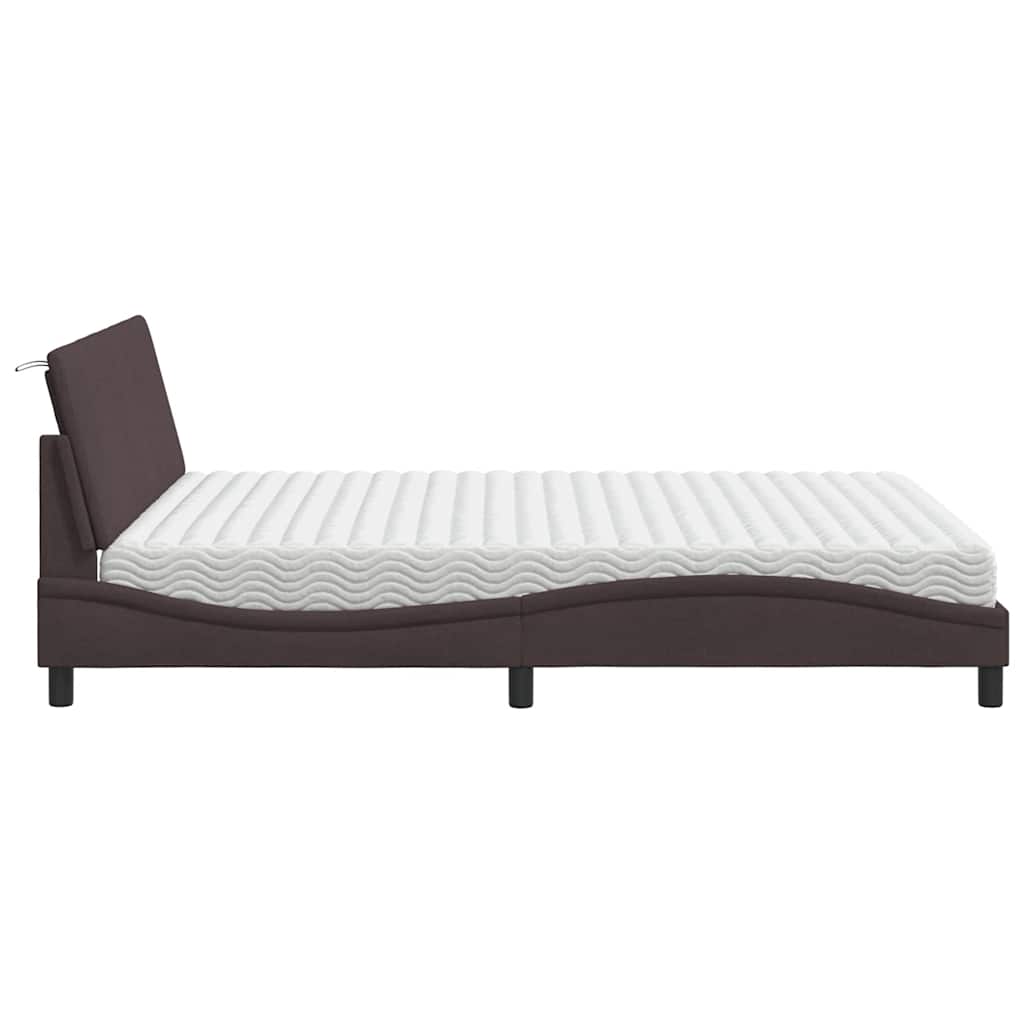 vidaXL Letto con Materasso Marrone Scuro 160x200cm Tessuto