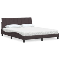 vidaXL Letto con Materasso Marrone Scuro 160x200cm Tessuto