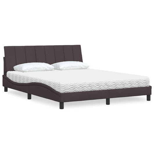 vidaXL Letto con Materasso Marrone Scuro 160x200cm Tessuto