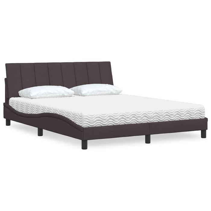vidaXL Letto con Materasso Marrone Scuro 160x200cm Tessuto