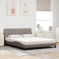 vidaXL Letto con Materasso Tortora 160x200 cm in Tessuto