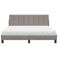 vidaXL Letto con Materasso Tortora 160x200 cm in Tessuto