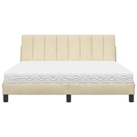 vidaXL Letto con Materasso Crema 160x200 cm in Tessuto