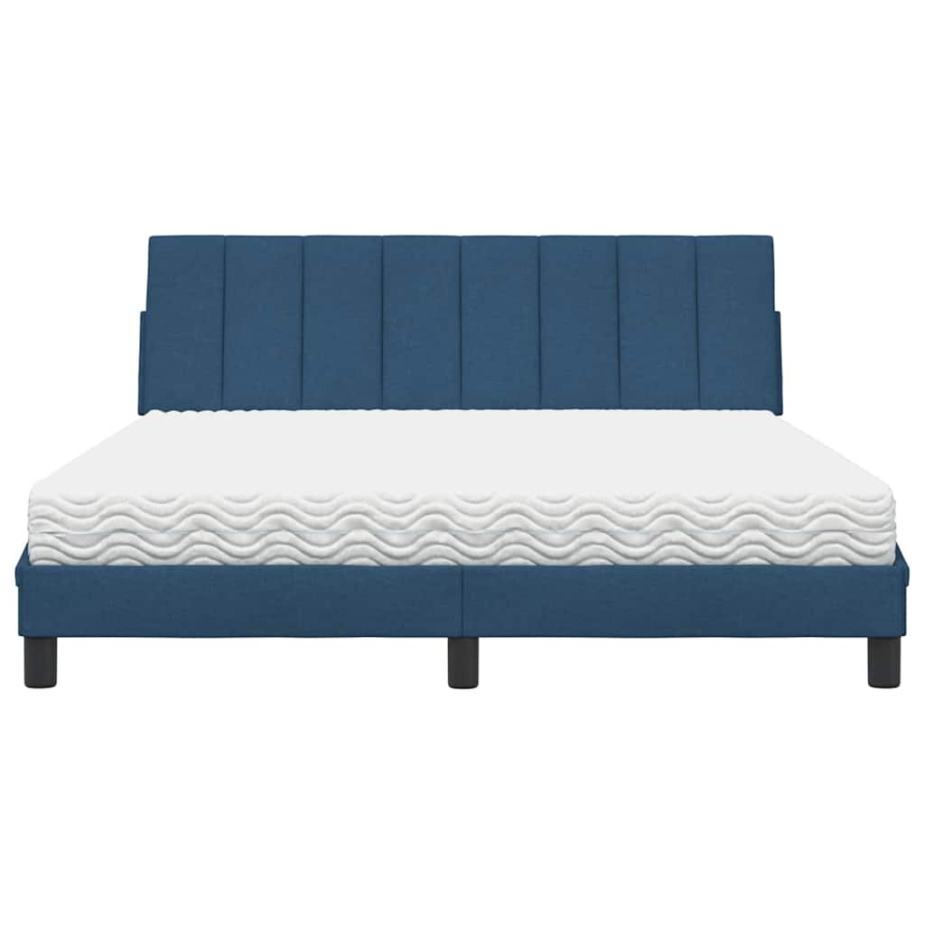 vidaXL Letto con Materasso Blu 160x200 cm in Tessuto