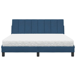vidaXL Letto con Materasso Blu 160x200 cm in Tessuto