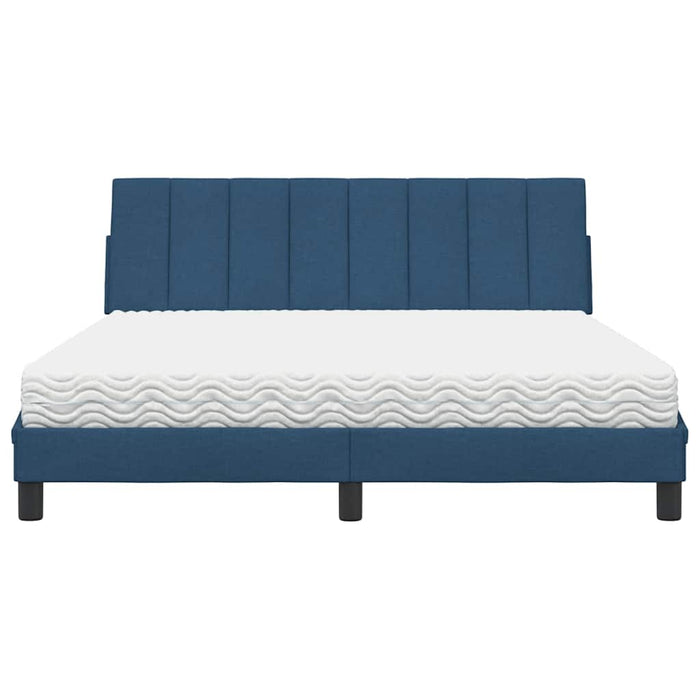 vidaXL Letto con Materasso Blu 160x200 cm in Tessuto