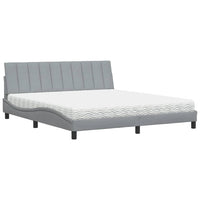 vidaXL Letto con Materasso Grigio Chiaro180x200 cm Tessuto